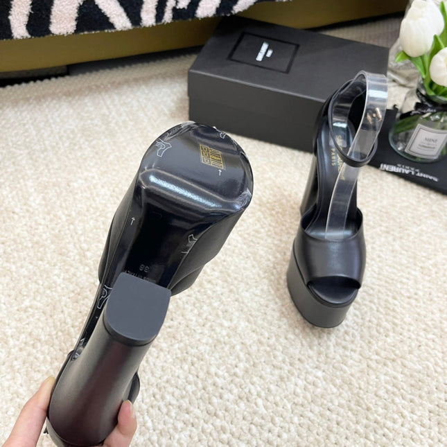 SL JODIE PLATFORM SANDALS BLACK CALFSKIN