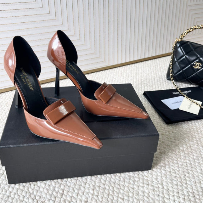 D'ORSAY PUMPS IN BRONZE BROWN SMOOTH CALFSKIN