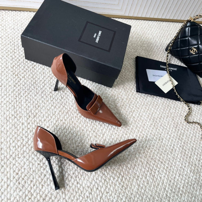 D'ORSAY PUMPS IN BRONZE BROWN SMOOTH CALFSKIN