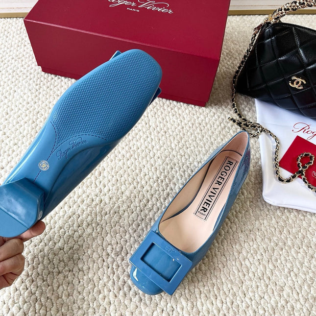 U LOOK BALLERINAS IN BLUE GLOSSY CALFSKIN