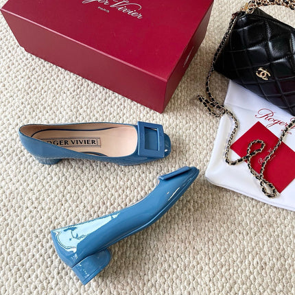 U LOOK BALLERINAS IN BLUE GLOSSY CALFSKIN