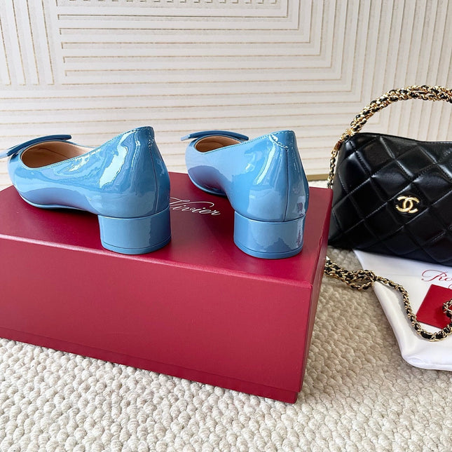 U LOOK BALLERINAS IN BLUE GLOSSY CALFSKIN