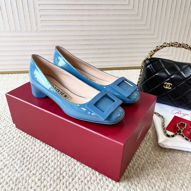 U LOOK BALLERINAS IN BLUE GLOSSY CALFSKIN