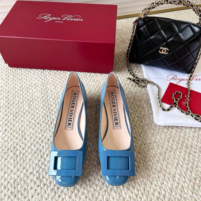 U LOOK BALLERINAS IN BLUE GLOSSY CALFSKIN