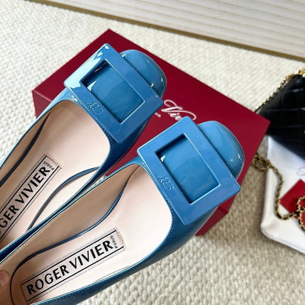 U LOOK BALLERINAS IN BLUE GLOSSY CALFSKIN