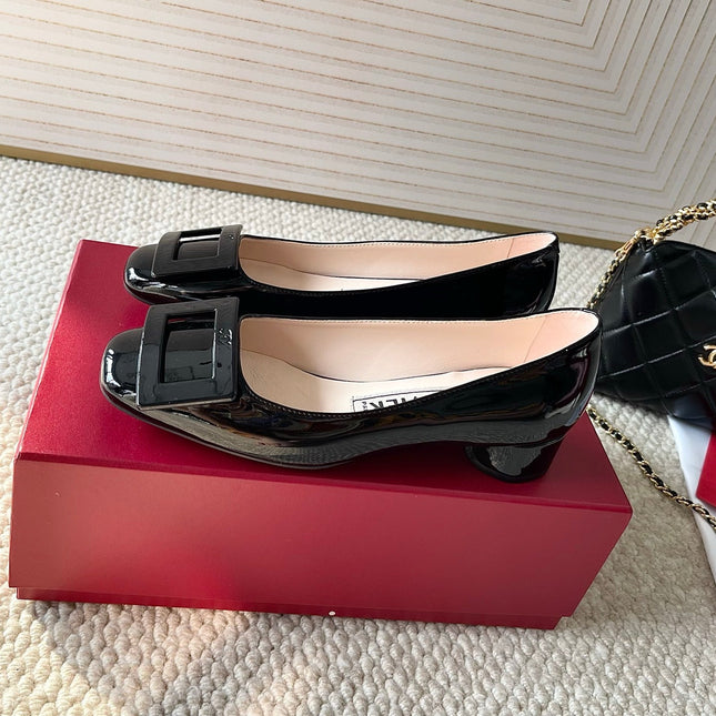 U LOOK BALLERINAS IN BLACK GLOSSY CALFSKIN