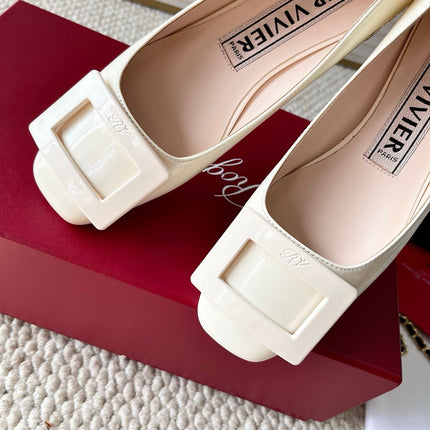 U LOOK BALLERINAS IN WHITE GLOSSY CALFSKIN