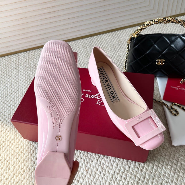U LOOK BALLERINAS IN PASTEL PINK GLOSSY CALFSKIN