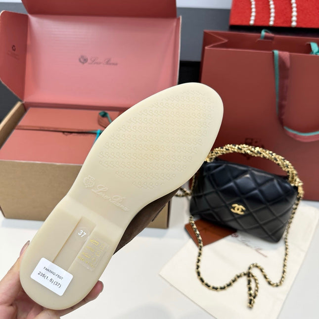 LP CHARMS WALK BABOUCHE LOAFERS CHOCOLATE BROWN SUEDE