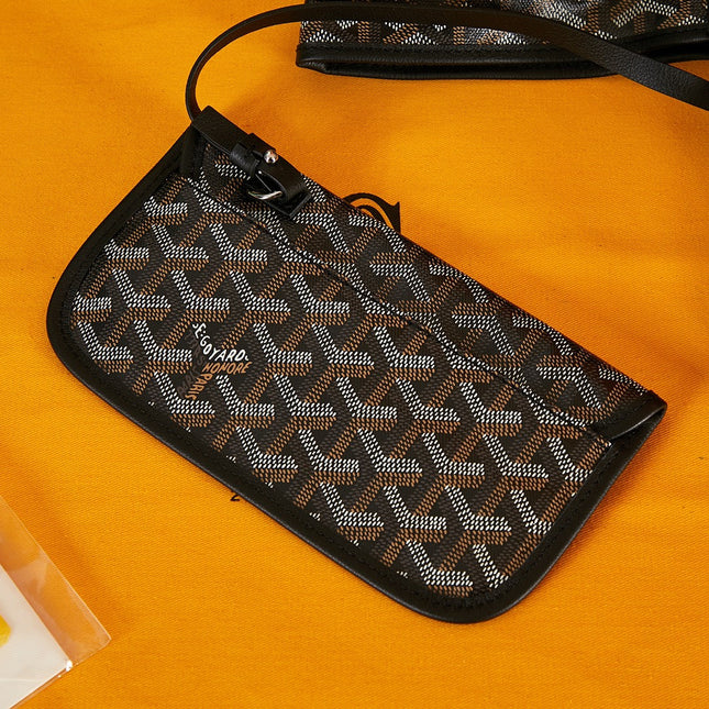 SAINT LOUIS PM 34 IN BLACK GOYARDINE CANVAS AND CALFSKIN