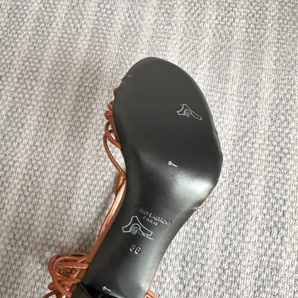 BABYLONE SANDALS 90 IN TAN LAMBSKIN