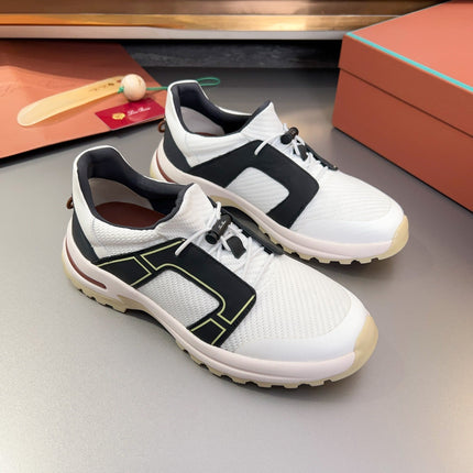 LP TRAIL HIKER WALK SNEAKER BLACK AND WHITE MESH BREATHABLE