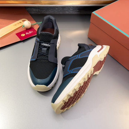 LP TRAIL HIKER WALK SNEAKER BLACK AND AEGEAN MESH BREATHABLE