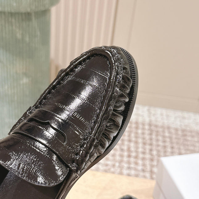 YSL 25S LOAFER MULE IN BLACK GLOSSY CALFSKIN