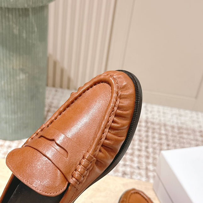 YSL 25S LOAFER MULE IN BURNT ORANGE CALFSKIN