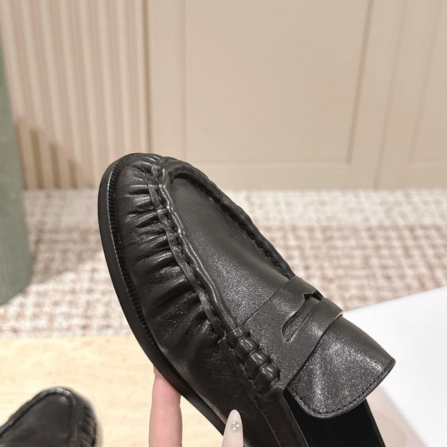 YSL 25S LOAFER MULE IN BLACK CALFSKIN