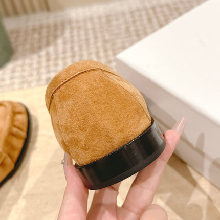 YSL 25S SAINT LAURENT LOAFERS IN BROWN SUEDE WITH SMALL LOGO