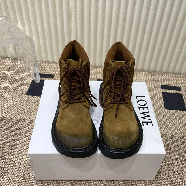 LW SIERRA COMBAT BOOT AMBER AND BLACK SUEDE