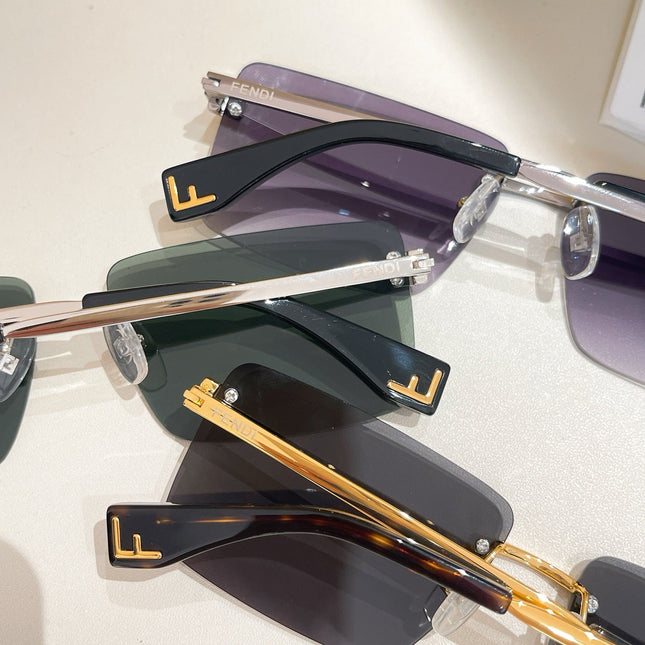 SKY RIMLESS RECTANGULAR FRAME SUNGLASSES FE40165U IN METAL