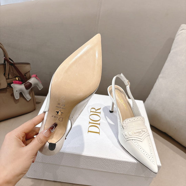 BOY SLINGBACK PUMP 35 MM IN WHITE CALFSKIN