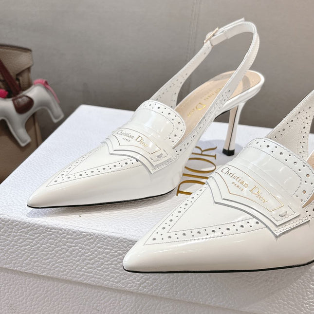 BOY SLINGBACK PUMP 35 MM IN WHITE CALFSKIN
