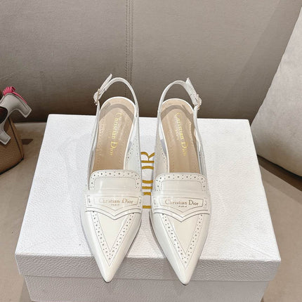 BOY SLINGBACK PUMP 35 MM IN WHITE CALFSKIN