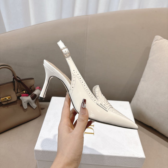 BOY SLINGBACK PUMP 35 MM IN WHITE CALFSKIN
