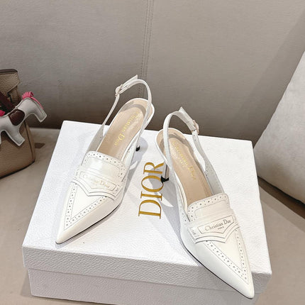 BOY SLINGBACK PUMP 35 MM IN WHITE CALFSKIN
