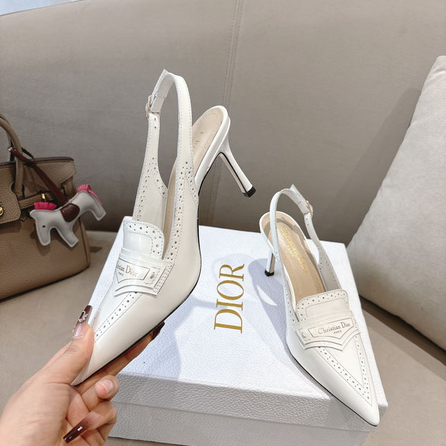 BOY SLINGBACK PUMP 35 MM IN WHITE CALFSKIN