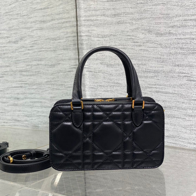 MINI GROOVE BAG 20 IN BLACK MACROCANNAGE LAMBSKIN 226487
