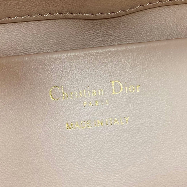 DIOR 25S ALWAYS MINI BAG 16 IN LIGHT PINK MACROCANNAGE CALFSKIN GOLD HARDWARE