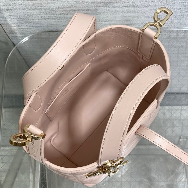 DIOR 25S ALWAYS MINI BAG 16 IN LIGHT PINK MACROCANNAGE CALFSKIN GOLD HARDWARE