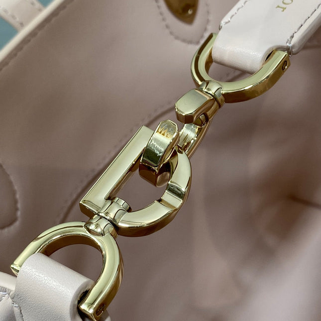 DIOR 25S ALWAYS MINI BAG 16 IN LIGHT PINK MACROCANNAGE CALFSKIN GOLD HARDWARE