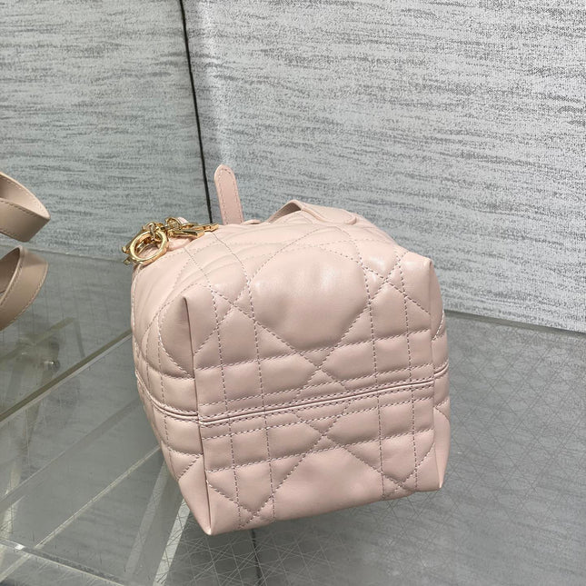 DIOR 25S ALWAYS MINI BAG 13 IN LIGHT PINK MACROCANNAGE CALFSKIN GOLD HARDWARE