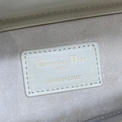 DIOR 25S SMALL LADY - JOY BAG 26 IN LATTE CANNAGE CALFSKIN WITH SPARKLING