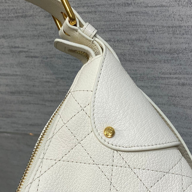 DIOR 25S MEDIUM VOYAGE BAG 28 IN IVORY FLAT MACROCANNAGE GRAINED CALFSKIN