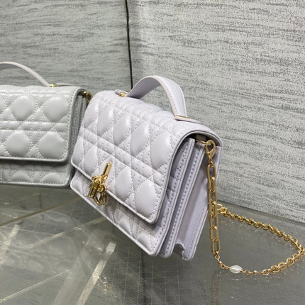 DIOR 25S DIOR TALK PHONE POUCH 21 IN PALE LILAC CALFSKIN GOLD HARDWARE