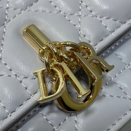 DIOR 25S DIOR TALK PHONE POUCH 21 IN PALE LILAC CALFSKIN GOLD HARDWARE