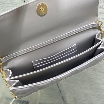 DIOR 25S DIOR TALK PHONE POUCH 21 IN PALE LILAC CALFSKIN GOLD HARDWARE