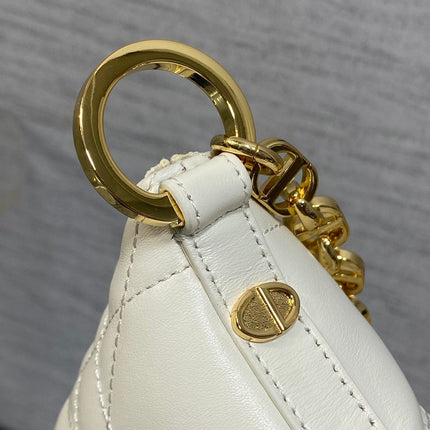 DIOR 25S STAR HOBO BAG 28 IN LATTE MACROCANNAGE CALFSKIN WITH CHAIN