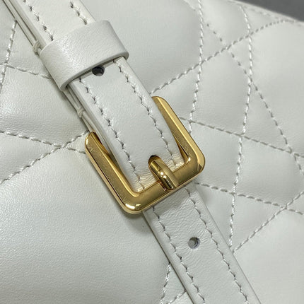 DIOR 25S STAR HOBO BAG 28 IN LATTE MACROCANNAGE CALFSKIN WITH CHAIN