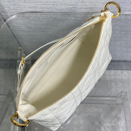 DIOR 25S STAR HOBO BAG 28 IN LATTE MACROCANNAGE CALFSKIN WITH CHAIN