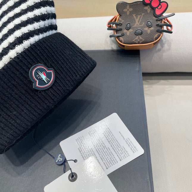 BEANIE HAT IN STELL BLACK MIX WHITE CASHMERE 436730