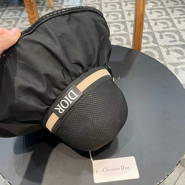 BLACK STRAW BUCKET HAT WITH BOW FABRIC BORDER 439646