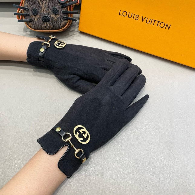 GLOVES IN BLACK CASHMERE 460077