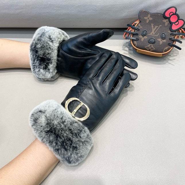 GLOVES IN BLACK LAMBSKIN AND RABBIT FUR 460082