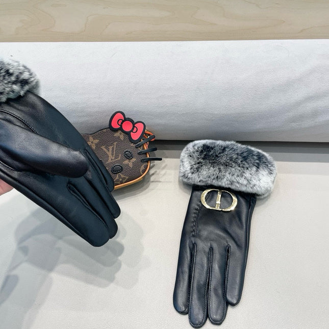 GLOVES IN BLACK LAMBSKIN AND RABBIT FUR 460082