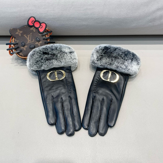GLOVES IN BLACK LAMBSKIN AND RABBIT FUR 460082