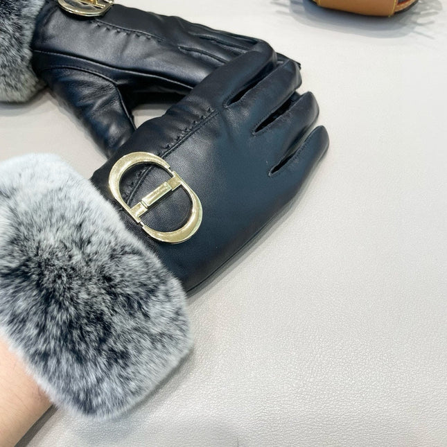 GLOVES IN BLACK LAMBSKIN AND RABBIT FUR 460082