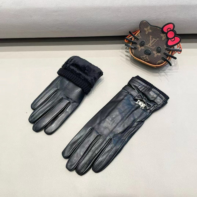 TOUCHSCREEN GLOVES IN BLACK LAMBSKIN MIX WOOL 462394